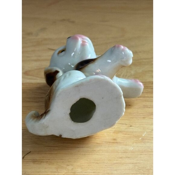 Vintage Hand-Painted Ceramic Dog Puppy Spaniel Figurine Brown & White Japan - Picture 7 of 7